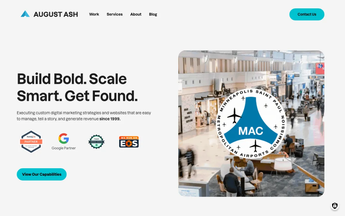 August Ash homepage, captured September 28, 2026