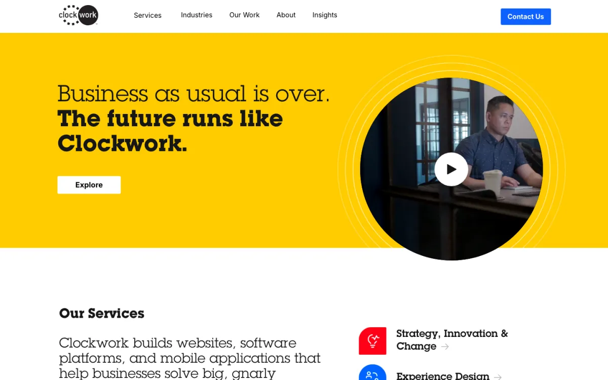 Clockwork homepage, captured September 28, 2026