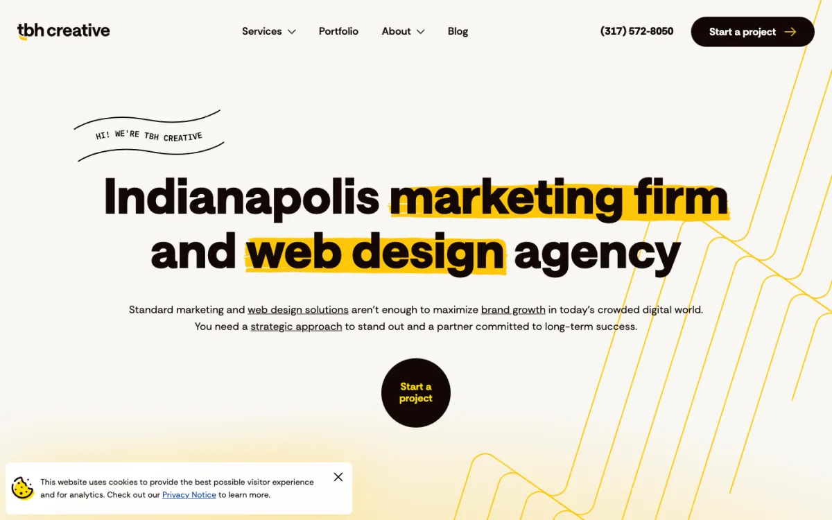 TBH Creative homepage, captured September 28, 2026